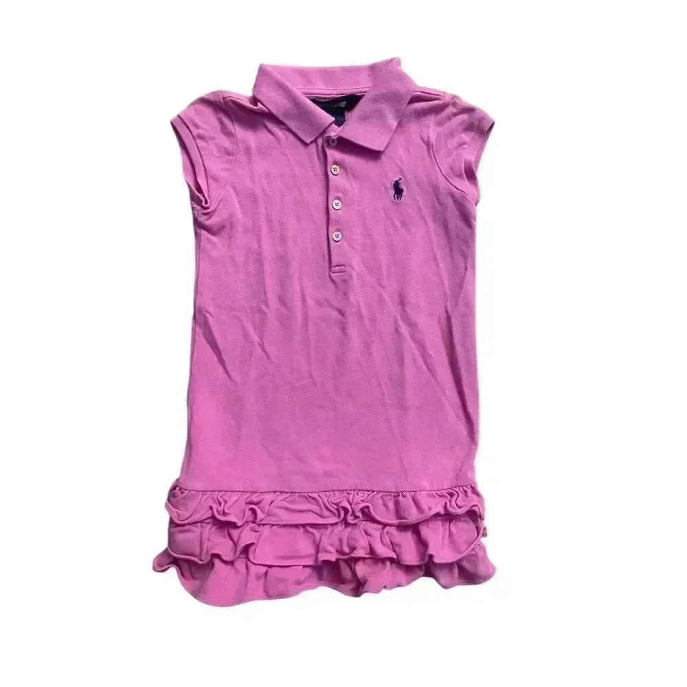 Polo Ralph Lauren Girls' Pink Short Polo Dress Size 4T Casual
